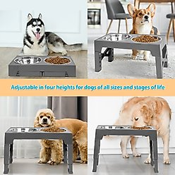 Niubya Elevated Dog Bowl Set, 5-cup, Grey slide 2 of 7