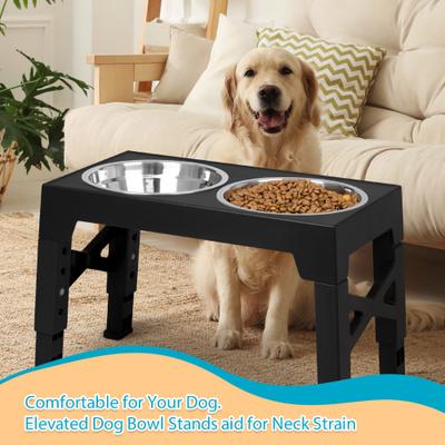 Show full view: Niubya Elevated Dog Bowl Set, 5-cup, Black slide 6 of 7