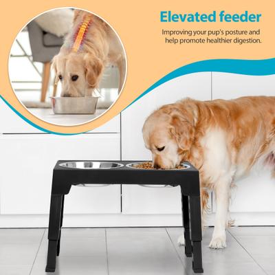 Show full view: Niubya Elevated Dog Bowl Set, 5-cup, Black slide 5 of 7