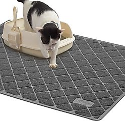 Niubya Premium Cat Litter Mat, Dark Grey, 35 x 23-in