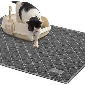 Niubya Premium Cat Litter Mat, Dark Grey, 35 x 23-in