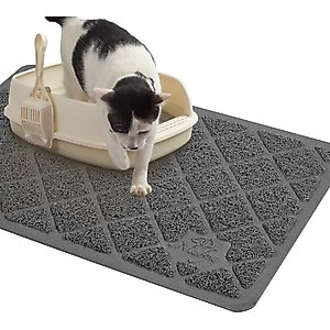 Niubya Premium Cat Litter Mat, Dark Grey, 23 x 14-in