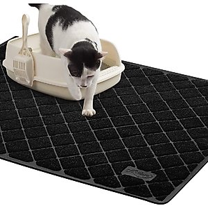 Niubya Premium Cat Litter Mat, Black, 23 x 14-in