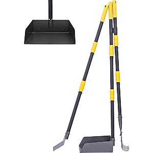 Heeyoo Stainless Steel Spade Poop Scooper Set, Black & Yellow