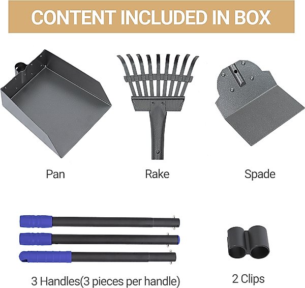 Show full view: Heeyoo Stainless Steel Spade Poop Scooper Set, Blue slide 7 of 7
