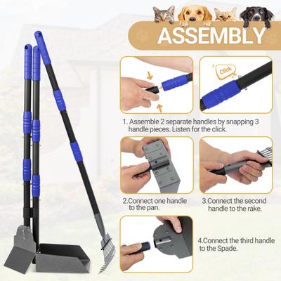 Show full view: Heeyoo Stainless Steel Spade Poop Scooper Set, Blue slide 4 of 7