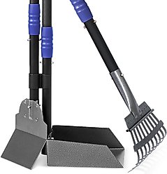 Heeyoo Stainless Steel Spade Poop Scooper Set, Blue