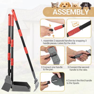 Show full view: Heeyoo Stainless Steel Spade Poop Scooper Set, Red slide 5 of 8