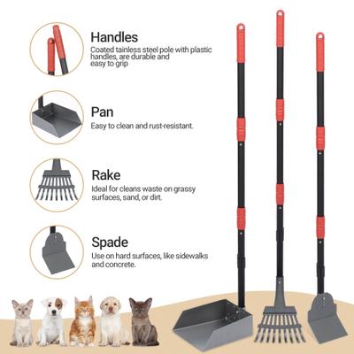 Show full view: Heeyoo Stainless Steel Spade Poop Scooper Set, Red slide 3 of 8