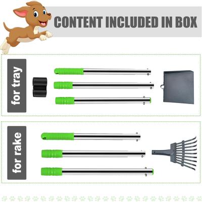 Show full view: Niubya Dog Stainless Steel Rake Pooper Scooper Set, Silver & Green slide 6 of 8