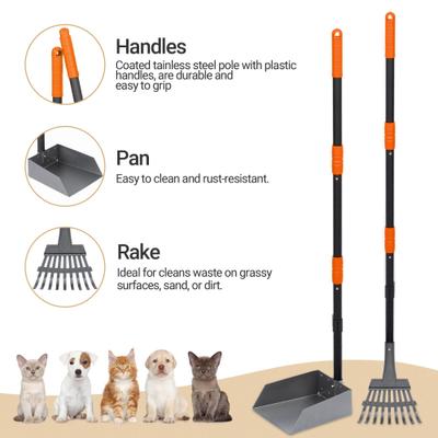 Show full view: Niubya Dog Stainless Steel Rake Pooper Scooper Set, Black & Orange slide 3 of 10