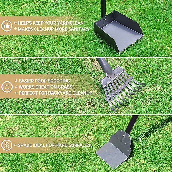 Show full view: Heeyoo Stainless Steel Spade Poop Scooper Set, Blue slide 6 of 7