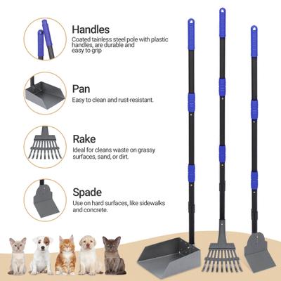 Show full view: Heeyoo Stainless Steel Spade Poop Scooper Set, Blue slide 2 of 7
