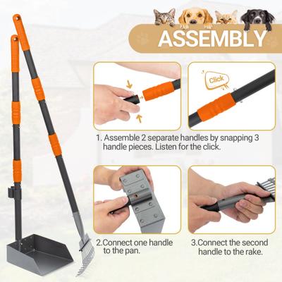 Show full view: Niubya Dog Stainless Steel Rake Pooper Scooper Set, Black & Orange slide 5 of 10