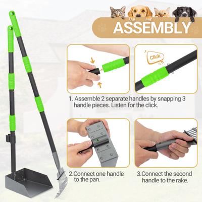 Show full view: Niubya Dog Stainless Steel Rake Pooper Scooper Set, Black & Green slide 5 of 10