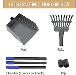 Niubya Dog Stainless Steel Rake Pooper Scooper Set, Black & Blue slide 2 of 7