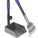 Niubya Dog Stainless Steel Rake Pooper Scooper Set, Black & Blue