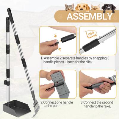 Show full view: Niubya Dog Stainless Steel Rake Pooper Scooper Set, Silver & Black slide 4 of 9