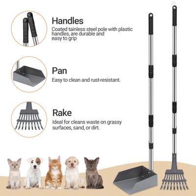 Show full view: Niubya Dog Stainless Steel Rake Pooper Scooper Set, Silver & Black slide 2 of 9