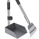 Niubya Dog Stainless Steel Rake Pooper Scooper Set, Silver & Black