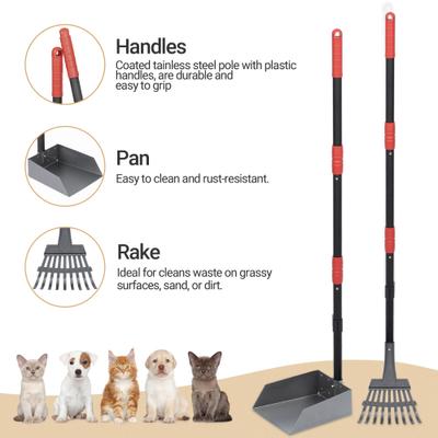 Show full view: Niubya Dog Stainless Steel Rake Pooper Scooper Set, Black & Red slide 3 of 11
