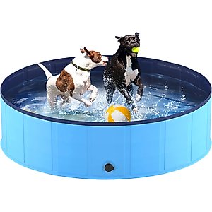Niubya Collapsible Dog Swimming Pool, Blue, 72 x 12-in