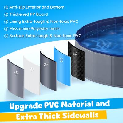 Show full view: Niubya Collapsible Dog Swimming Pool, Grey, 72 x 12-in slide 5 of 9