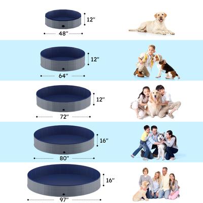 Show full view: Niubya Collapsible Dog Swimming Pool, Grey, 72 x 12-in slide 7 of 9