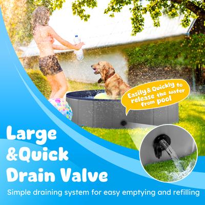 Show full view: Niubya Collapsible Dog Swimming Pool, Grey, 72 x 12-in slide 4 of 9