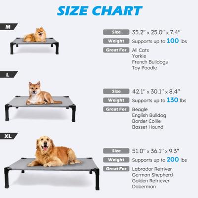 Show full view: Heeyoo Elevated Cooling Dog Bed, Grey, X-Large slide 4 of 10