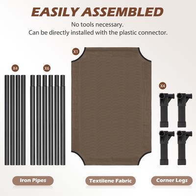 Show full view: Heeyoo Elevated Cooling Dog Bed, Brown, X-Large slide 9 of 11