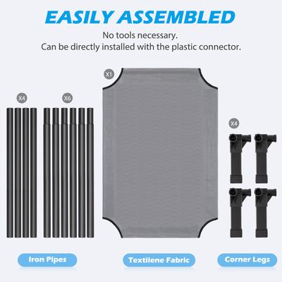 Show full view: Heeyoo Elevated Cooling Dog Bed, Grey, X-Large slide 8 of 10