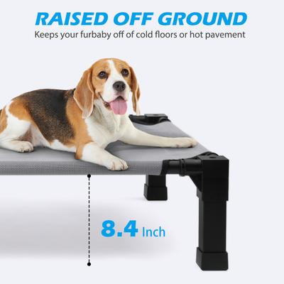 Show full view: Heeyoo Elevated Cooling Dog Bed, Grey, Large slide 2 of 10