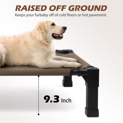 Show full view: Heeyoo Elevated Cooling Dog Bed, Brown, X-Large slide 3 of 11