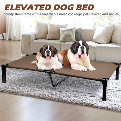 Show full view: Heeyoo Elevated Cooling Dog Bed, Brown, XX-Large slide 5 of 9