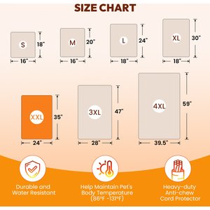 Niubya Dog & Cat Heating Pad with Removable Cover, Lake Blue, Large