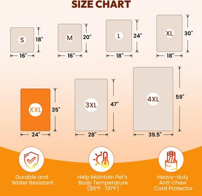 Show full view: Niubya Dog & Cat Heating Pad with Removable Cover, Navy, Large slide 7 of 9