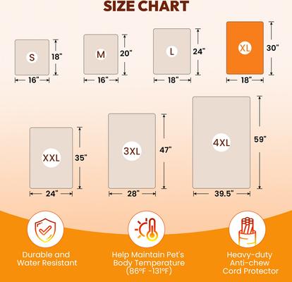 Show full view: Niubya Dog & Cat Heating Pad with Removable Cover, Grey, Medium slide 7 of 10