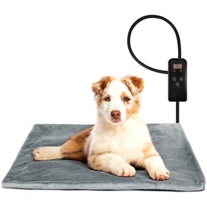 Niubya Dog & Cat Heating Pad with Removable Cover, Grey, X-Small