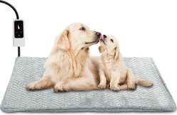 Heeyoo Dog & Cat Heating Pad with Removable Cover, Grey, Large