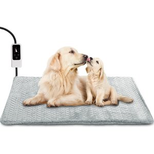 Heeyoo Dog & Cat Heating Pad with Removable Cover, Grey, Large