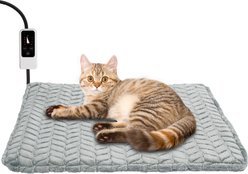 Heeyoo Dog & Cat Heating Pad with Removable Cover, Grey, Small