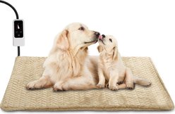 Heeyoo Dog & Cat Heating Pad with Removable Cover, Beige, Large