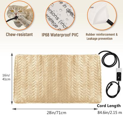 Show full view: Heeyoo Dog & Cat Heating Pad with Removable Cover, Beige, Medium slide 3 of 11