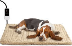 Heeyoo Dog & Cat Heating Pad with Removable Cover, Beige, Medium