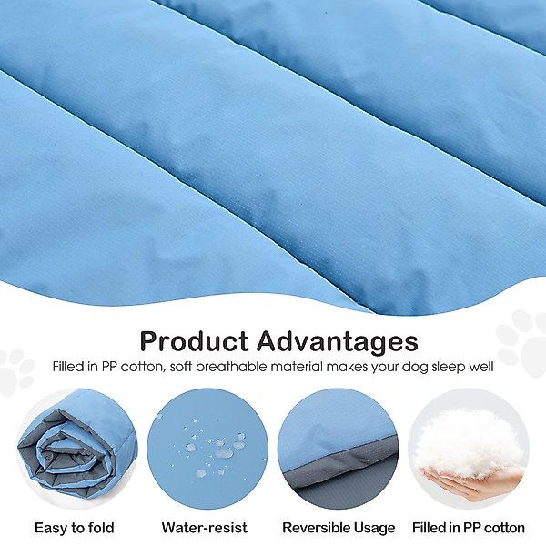 Show full view: Heeyoo Outdoor Foldable Dog Bed, Blue, Medium slide 4 of 7