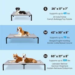 Niubya Steel Frame Elevated Cooling Dog Bed, Grey, 42 x 30 x 8-in slide 2 of 7