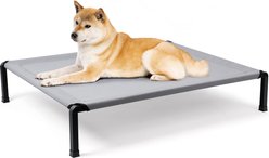 Niubya Steel Frame Elevated Cooling Dog Bed, Grey, 42 x 30 x 8-in