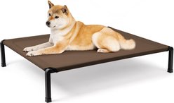 Niubya Steel Frame Elevated Cooling Dog Bed, Brown, 42 x 30 x 8-in