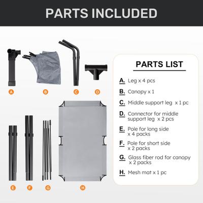Show full view: Heeyoo Elevated Dog Bed with Canopy, Grey, Large slide 7 of 9